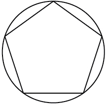 A pentagon inscribed in a circle.