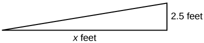 A right-angled triangle is shown with its horizontal leg labeled as